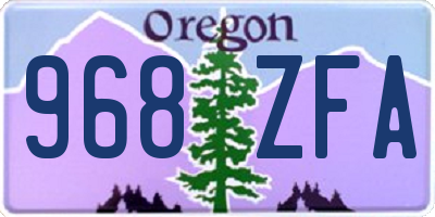 OR license plate 968ZFA