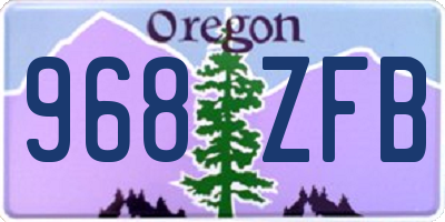 OR license plate 968ZFB