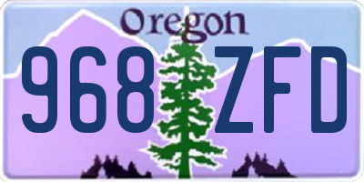 OR license plate 968ZFD