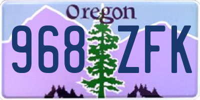 OR license plate 968ZFK
