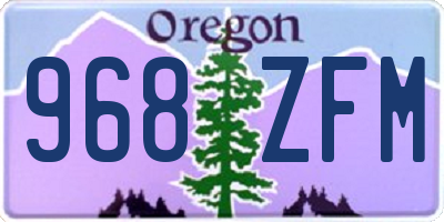 OR license plate 968ZFM