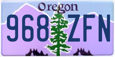 OR license plate 968ZFN