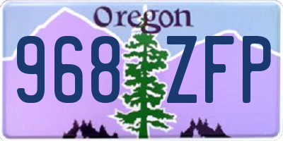 OR license plate 968ZFP