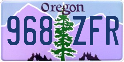 OR license plate 968ZFR