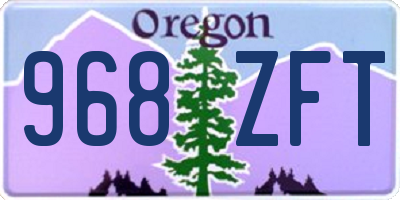 OR license plate 968ZFT