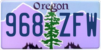OR license plate 968ZFW