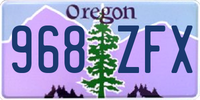 OR license plate 968ZFX