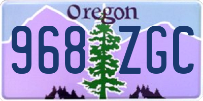 OR license plate 968ZGC