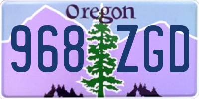 OR license plate 968ZGD
