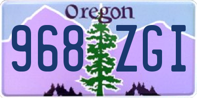 OR license plate 968ZGI