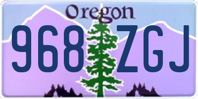OR license plate 968ZGJ