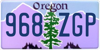 OR license plate 968ZGP