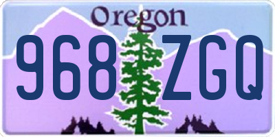 OR license plate 968ZGQ