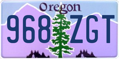 OR license plate 968ZGT