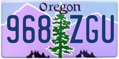 OR license plate 968ZGU