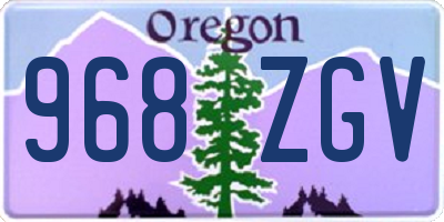 OR license plate 968ZGV
