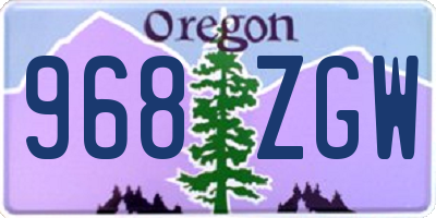 OR license plate 968ZGW