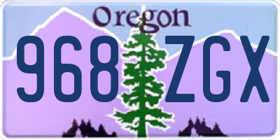 OR license plate 968ZGX