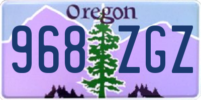 OR license plate 968ZGZ