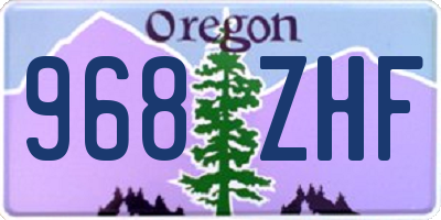 OR license plate 968ZHF