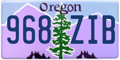 OR license plate 968ZIB