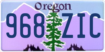 OR license plate 968ZIC