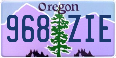 OR license plate 968ZIE
