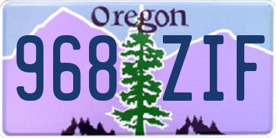 OR license plate 968ZIF