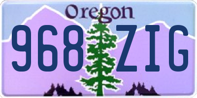 OR license plate 968ZIG