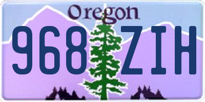 OR license plate 968ZIH