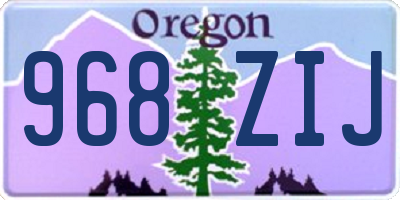 OR license plate 968ZIJ