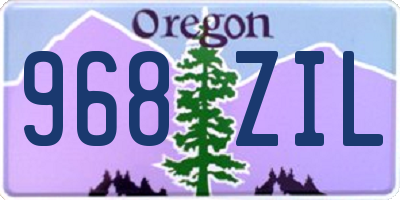 OR license plate 968ZIL