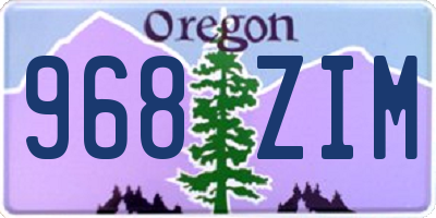 OR license plate 968ZIM