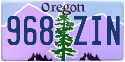 OR license plate 968ZIN