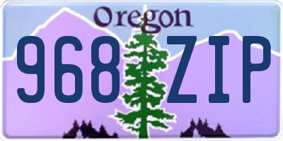 OR license plate 968ZIP