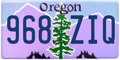OR license plate 968ZIQ