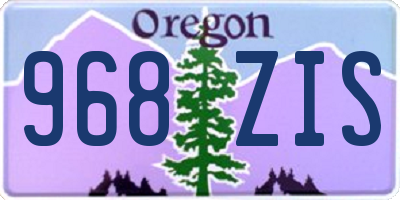 OR license plate 968ZIS