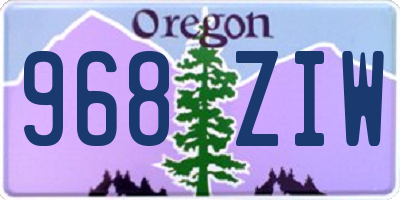 OR license plate 968ZIW