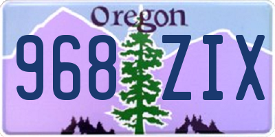 OR license plate 968ZIX