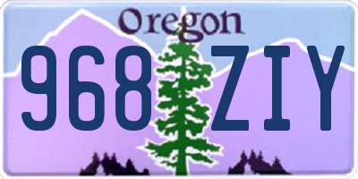 OR license plate 968ZIY