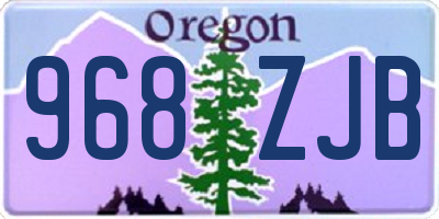 OR license plate 968ZJB
