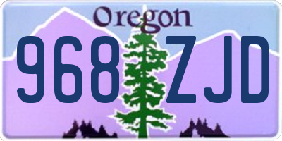 OR license plate 968ZJD