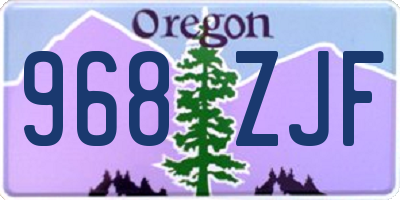 OR license plate 968ZJF