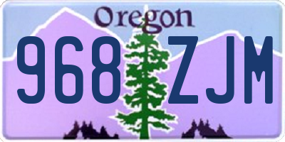 OR license plate 968ZJM