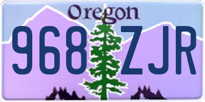 OR license plate 968ZJR