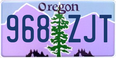 OR license plate 968ZJT