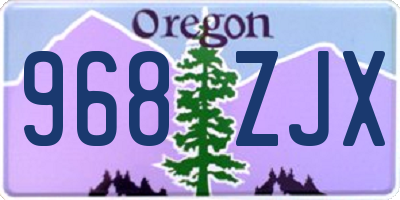 OR license plate 968ZJX