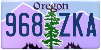 OR license plate 968ZKA