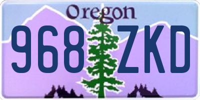 OR license plate 968ZKD