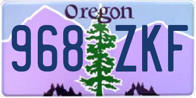 OR license plate 968ZKF